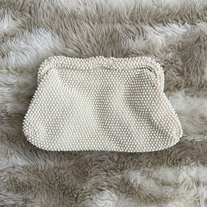 1950-60s CORDE BEAD Vintage x Lumured Cream Clutch
